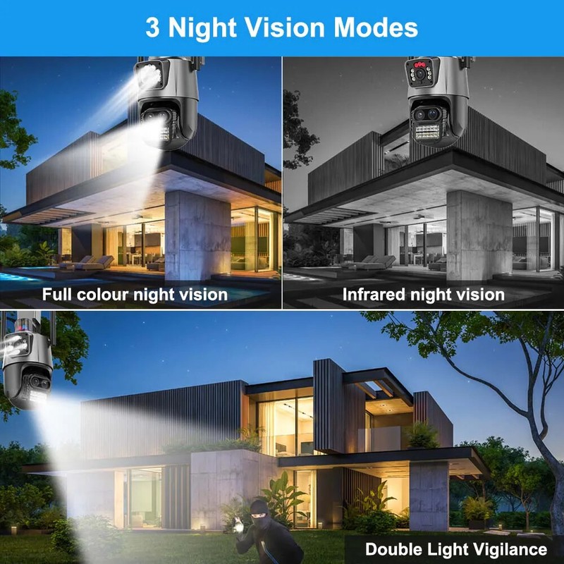 9MP WiFi Camera Outdoor Security PTZ Auto Tracking CCTV Video Surveillance NVR gallery