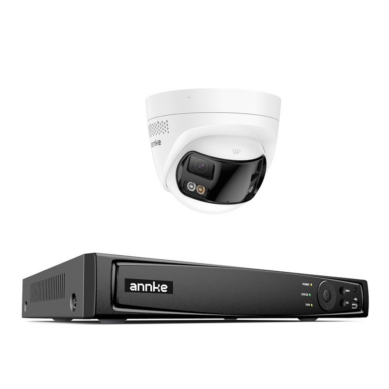 ANNKE 8CH 12MP NVR 6MP 180° Color Night POE Security Camera System Two Way Audio