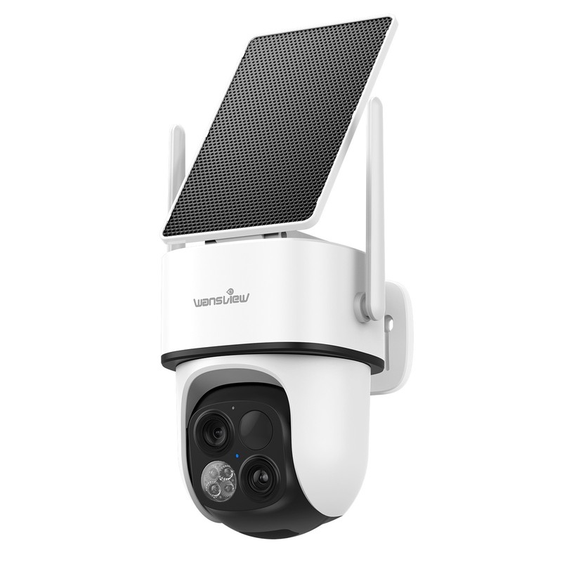 1-4Pcak Wansview Wireless Dual-Lens Solar Security Camera Color Night Vision 3MP