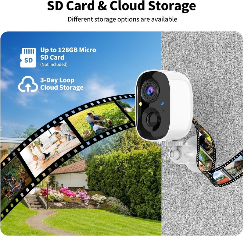 2 Pack Wireless Outdoor Security Cameras - 2K Color Night Vision & AI Detection gallery
