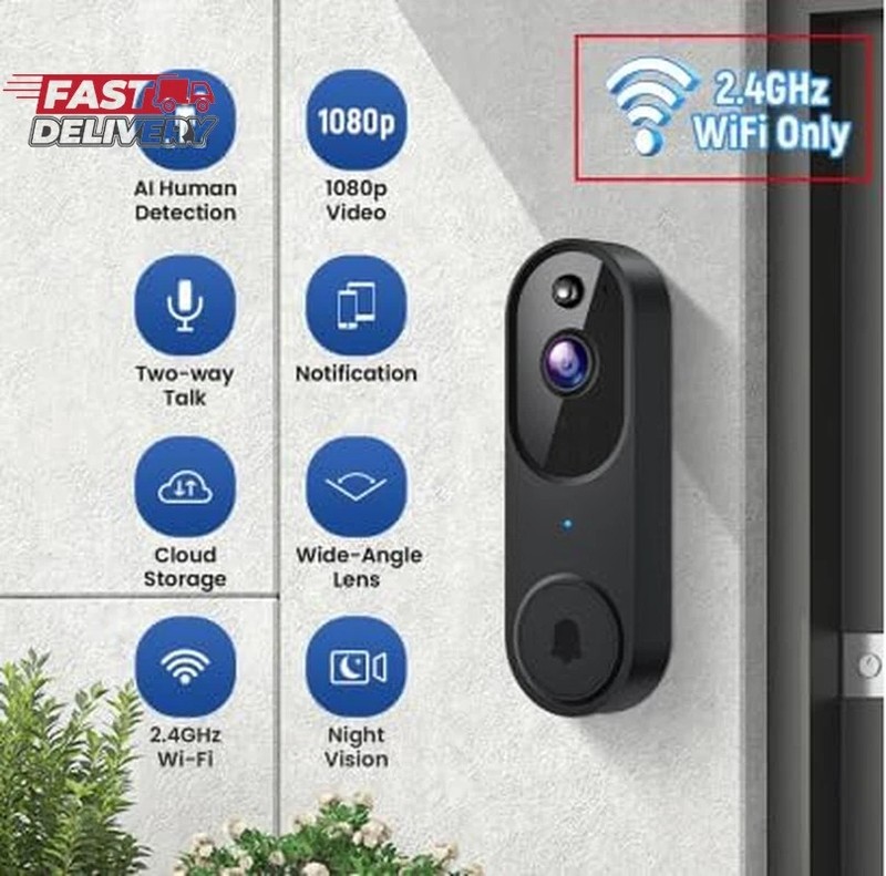 1080P Wireless Video Doorbell Camera, Night Vision, Cloud Storage (Sold Separate gallery