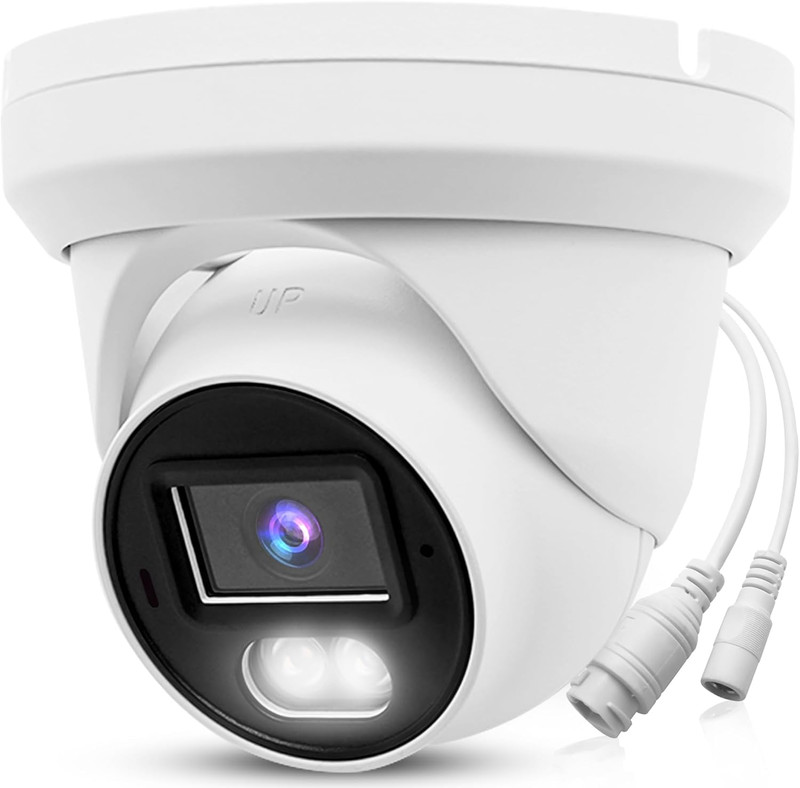 8MP 4K Poe IP Full Color Night Vision Security Camera Outdoor, 2.8Mm Wide Angle,