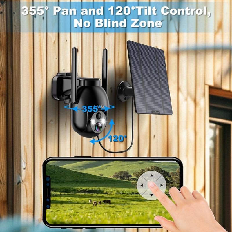 4G LTE Cellular Solar Security Cameras Wireless Outdoor, Solar Powered 3MP Camer gallery
