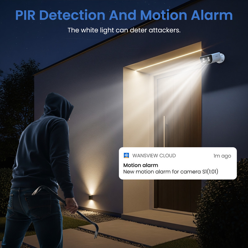 Wansview 2K Outdoor Security Camera Wireless WiFi Solar Powered Human Detection gallery