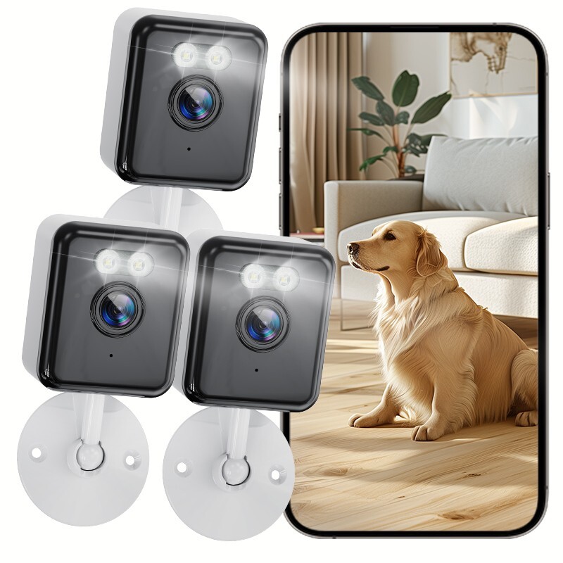 3PCS 3MP Indoor WiFi Security Camera Smart Home Color Night Vision 2way Audio