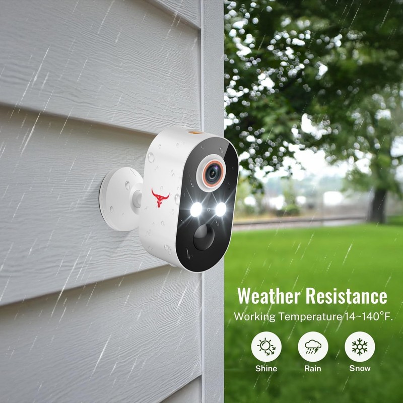 Wireless Security Camera For Home Outdoor Security, Battery Powered 2 spotlights gallery