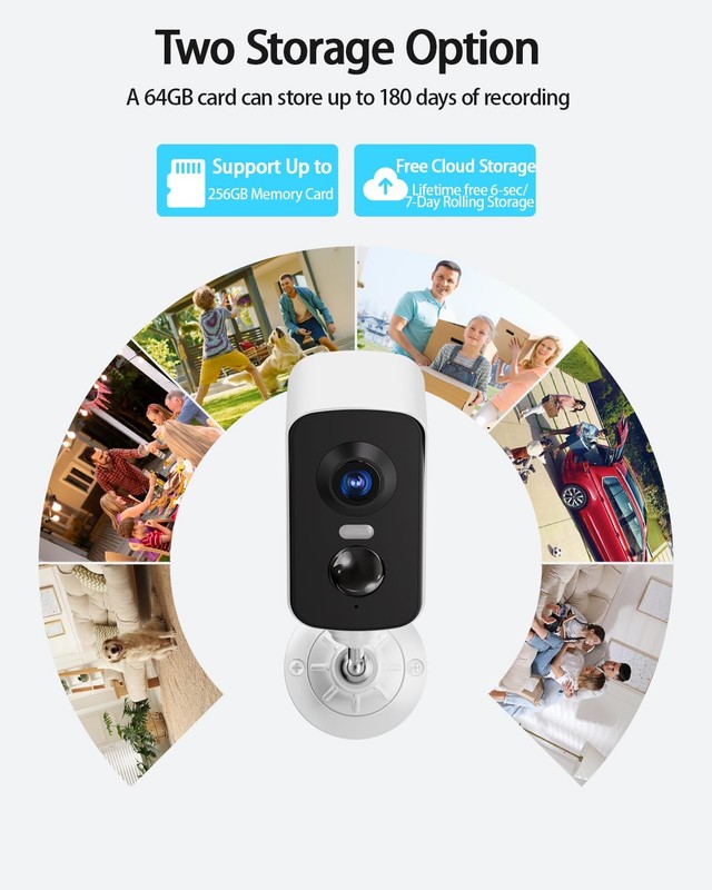2K Magnetic Security Camera Outdoor Wireless Rechargeable Battery Camera WiFi... gallery