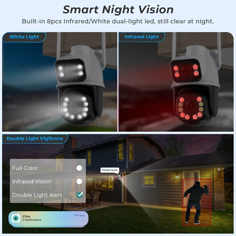 WiFi Surveillance Camera 8MP Security Human Detection Outdoor CCTV Auto Tracking gallery