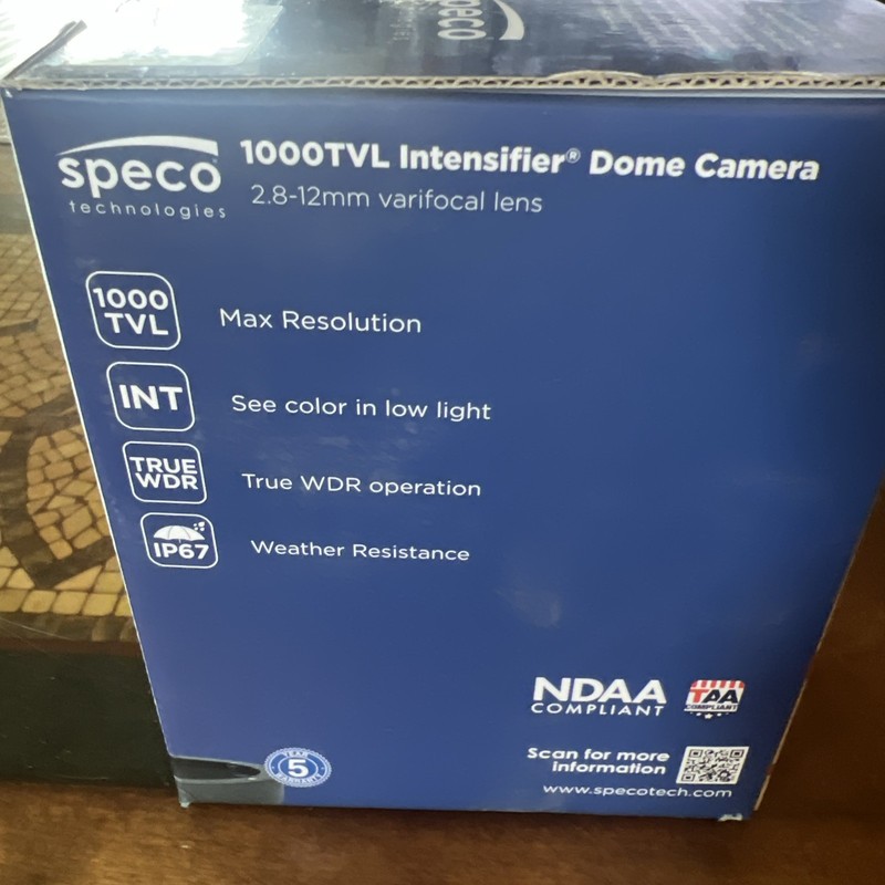 Speco HTINT59K1 1000TVL Intensifier Dome Camera, NIB gallery