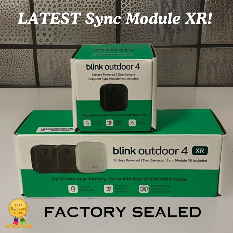 Blink Outdoor 4 + Sync Module XR 3 Camera System Battery Powered – SEALED!