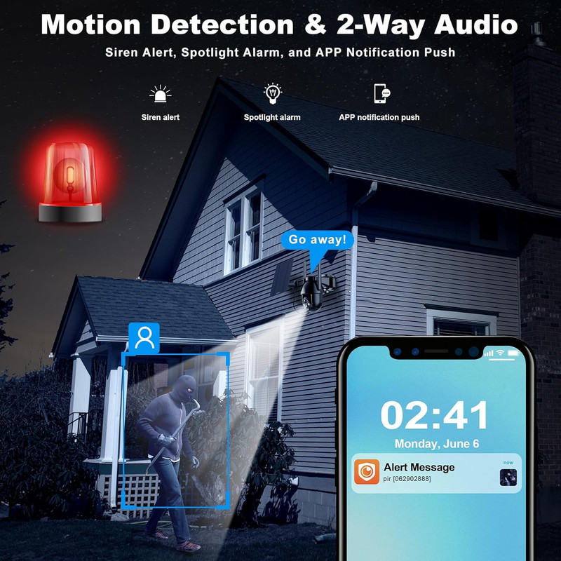 4G LTE Cellular Solar Security Cameras Wireless Outdoor, Solar Powered 3MP Camer gallery