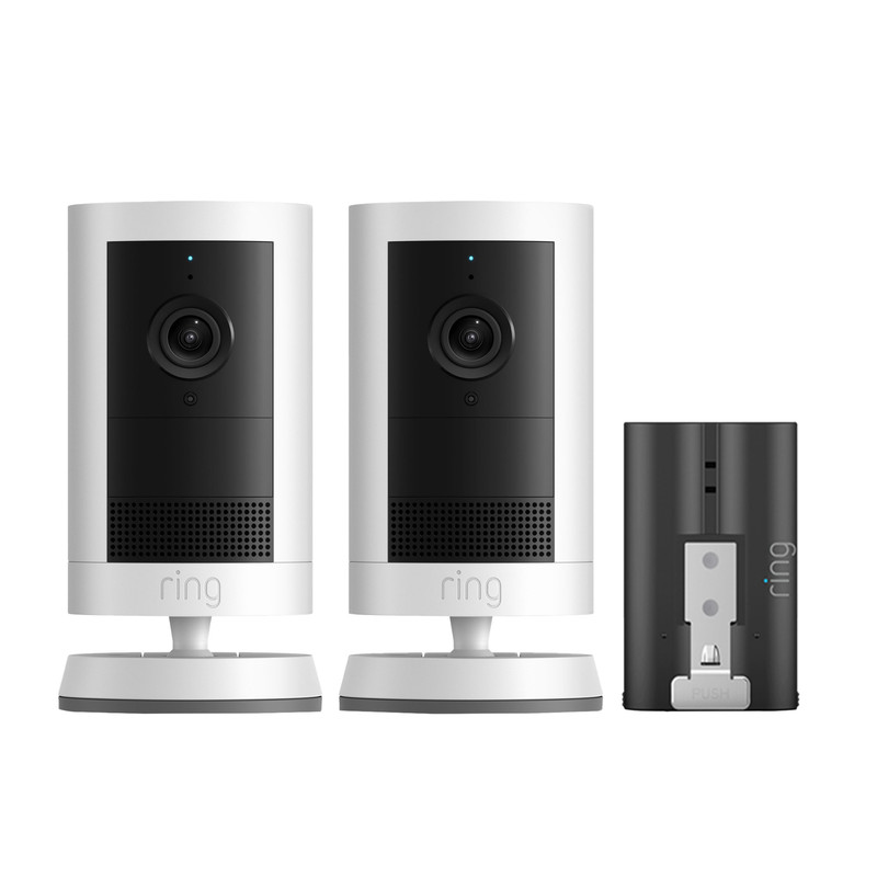 Ring Outdoor Cam Plus 2 Pack 2K Security Cameras w/ Battery Night Vision