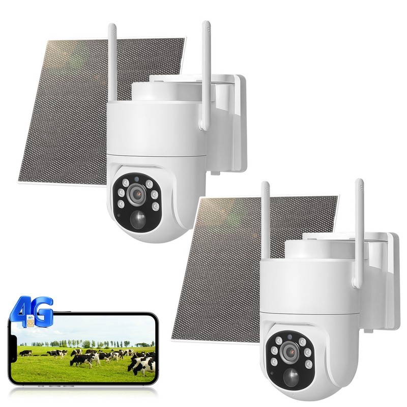 4G LTE 2K Solar Cellular Security Cameras – No WiFi Security Camera