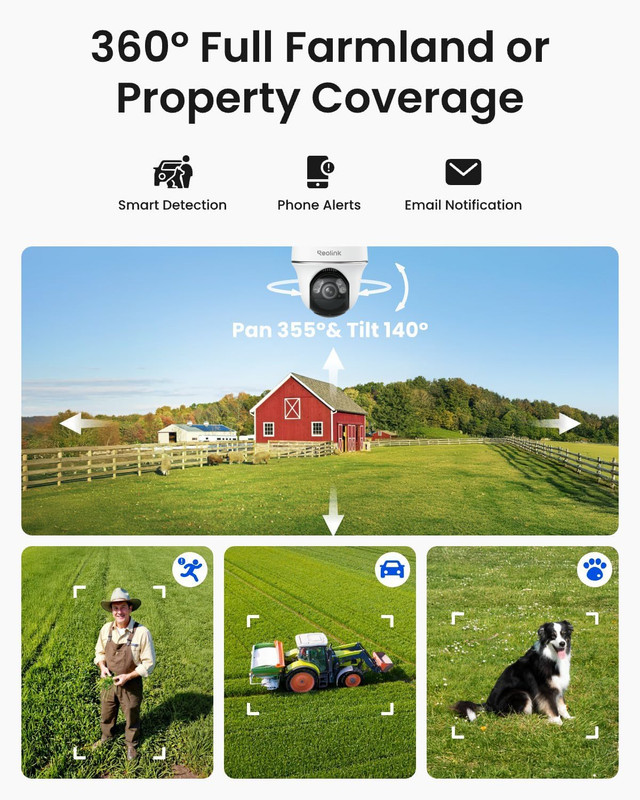 REOLINK 2K+ 4G LTE Cellular Security Camera Wireless Outdoor, 360° Pan-Tilt, No gallery