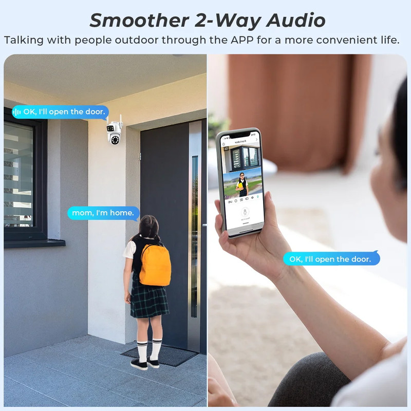 4K 8MP Wifi Camera PTZ Outdoor Dual Screen Human Detection Dual Lenses 10MP Secu gallery