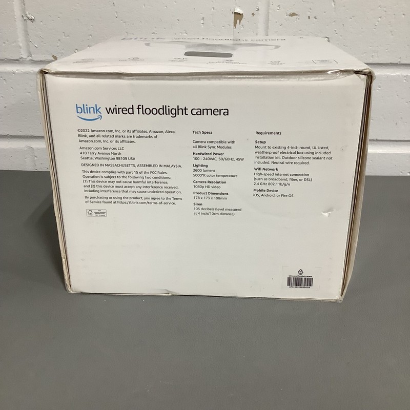 Blink 1080p Wired Floodlight Camera 2600 lumens HD live view Works w/ Alexa BFM0 gallery