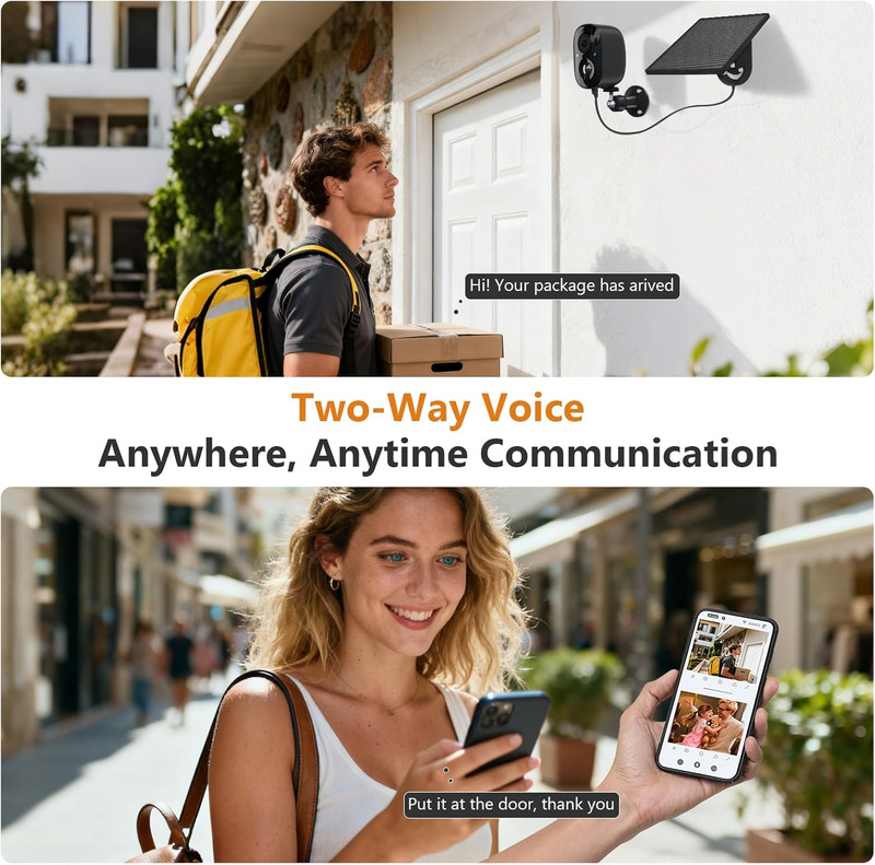 4 Pack 2K FHD Wireless Outdoor Security Cameras with AI Detection & Night Vision gallery