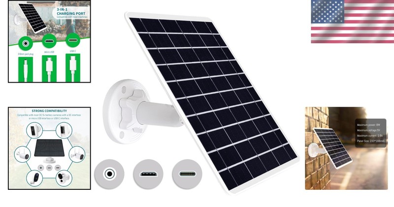 8W Solar Panel with 360° Adjustable Bracket for Ultimate Charging Flexibility gallery