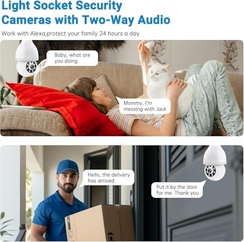 Wireless Light Bulb Security Camera - 5G & 2.4GHz, Motion Detection, Night Visio gallery