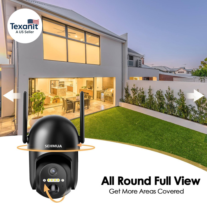 Solar Security Cameras Wireless Outdoor, 2K 360° View Battery Powered Outdoor Ca gallery