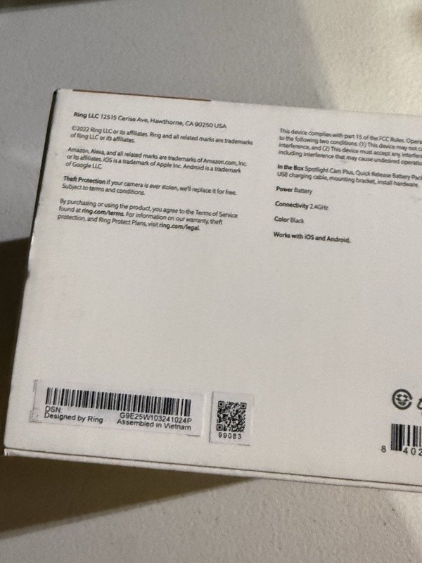 Ring Spotlight Cam Plus Outdoor Camera with Battery New Factory Sealed gallery