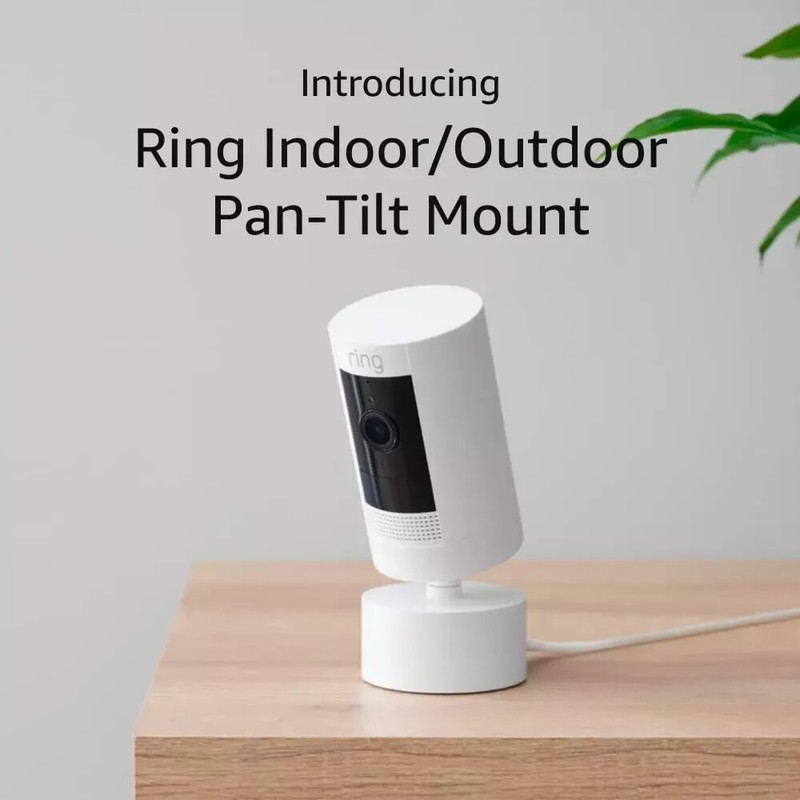 Ring Indoor/Outdoor Pan-Tilt Mount for Stick up Cam Plug-In, White (Power Adapte