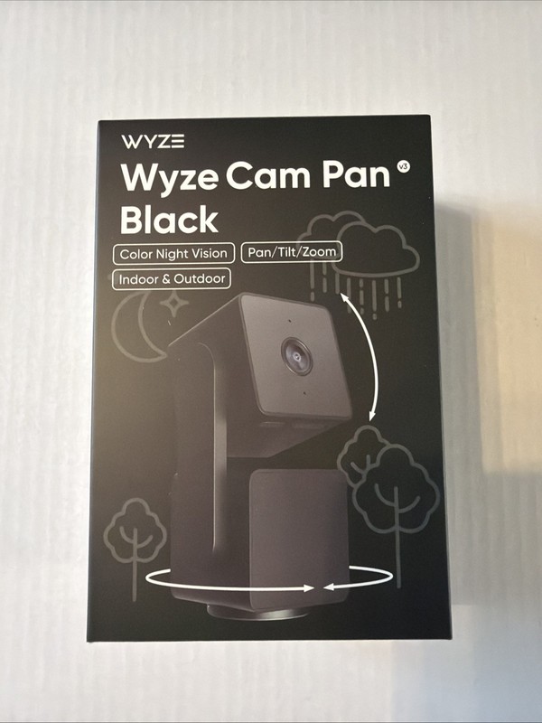 WYZE Pan v3 Indoor/Outdoor 360° Pan/Tilt/Zoom 1080p Security Camera Black – NEW