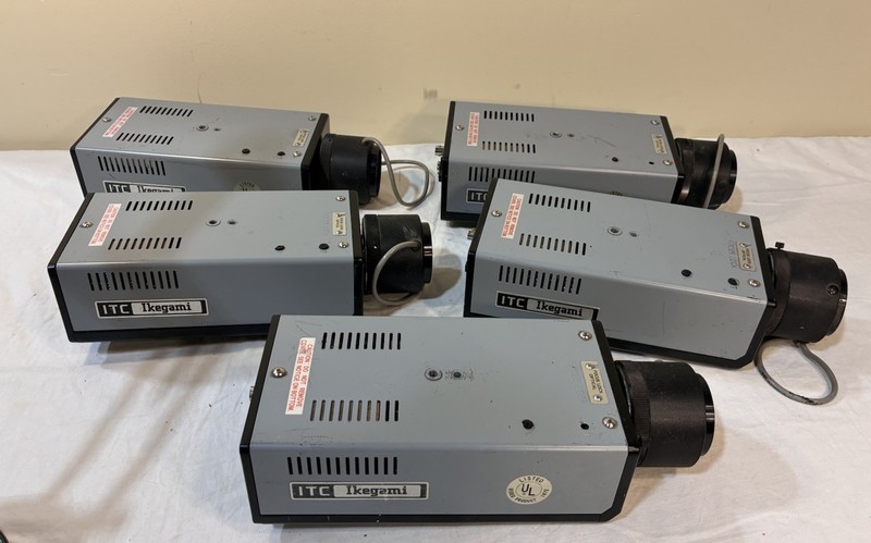 Ikegami ITC-48 Television Camera Surveillance With Lens Japan Lot Of 5 Untested