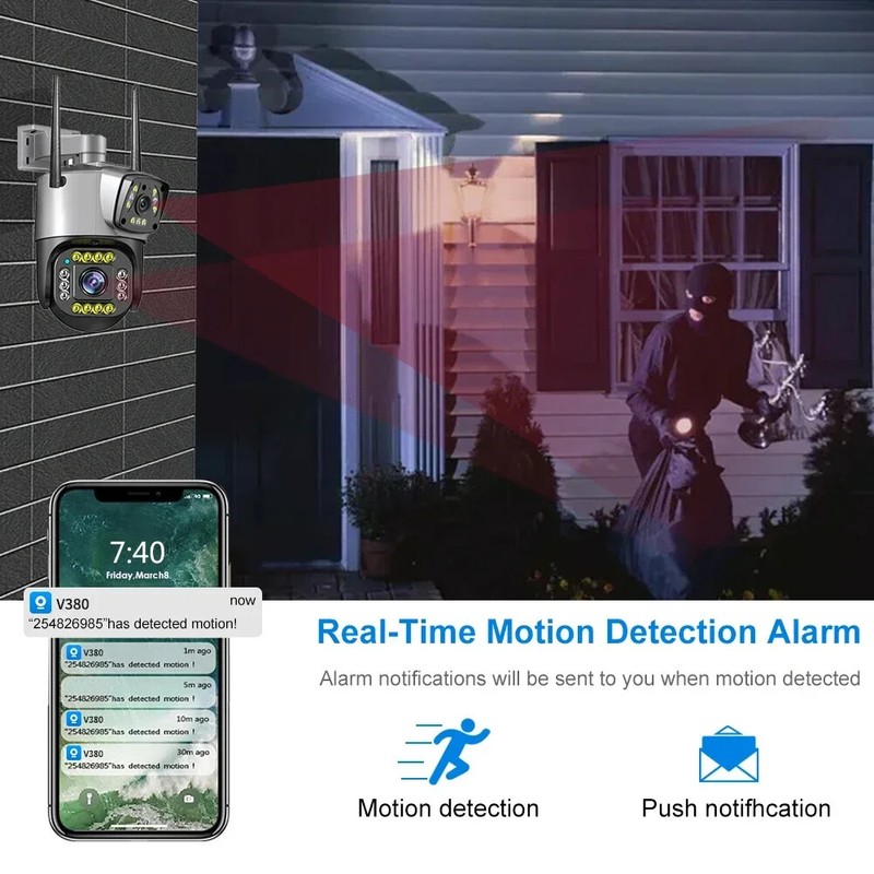 4MP Wifi 4G PTZ Camera Outdoor Security AI Human Detect Night Vision CCTV Camera gallery