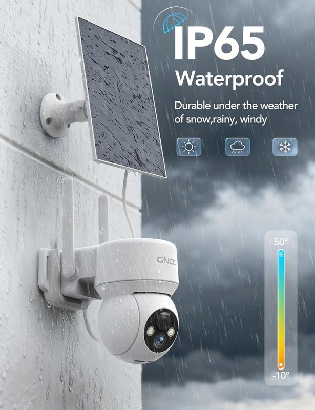 Solar Security Cameras Wireless Outdoor 2.4G WiFi, 360° View, Solar/Battery Powe gallery