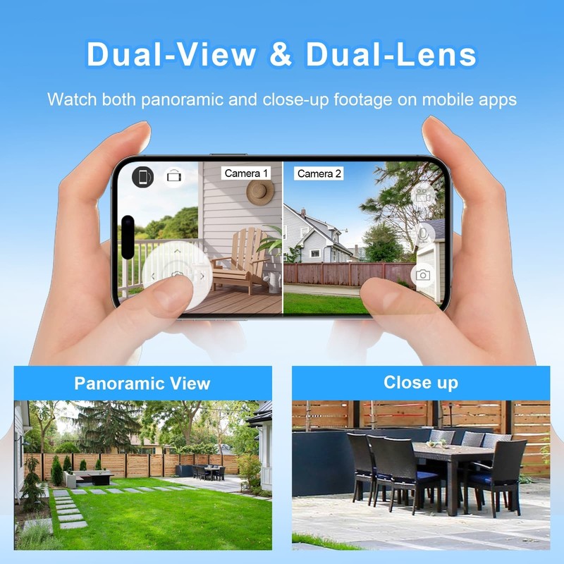 Dual Lens 2K Tuya Security Camera WIFI Outdoor IP66 Waterproof Motion Alert CCTV gallery