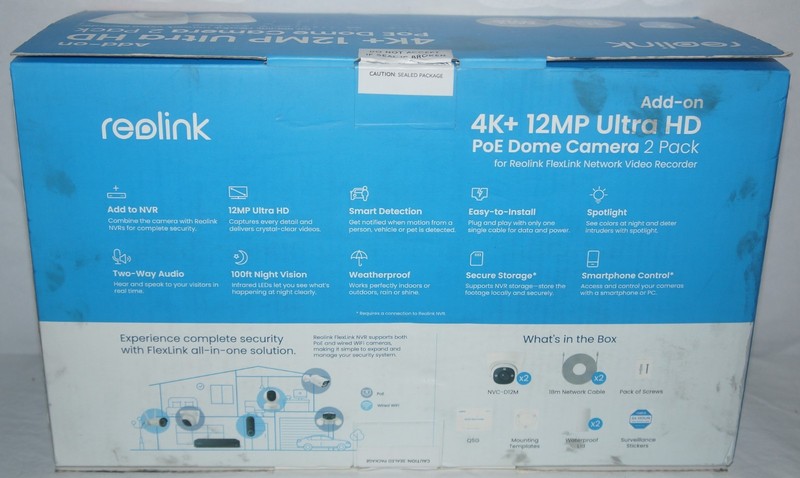 New Reolink NVC-D12M2PK 12MP PoE Dome Add-On Outdoor 2 Pack Security Camera gallery