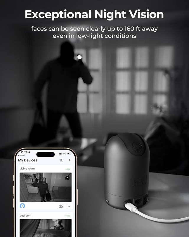 Home Security Camera R4S 4MP Wifi IP Camera,Wireless Baby Monitor with AI Human gallery