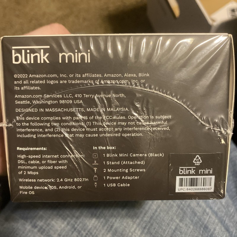BLINK Mini Indoor Plug-in HD Smart Security Camera 1080P - Black - 1 Pack- New gallery