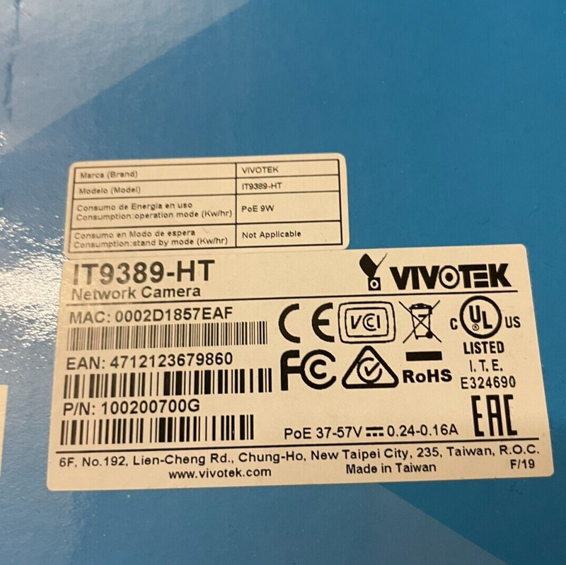 Vivotek IT9389-HT Network Camera