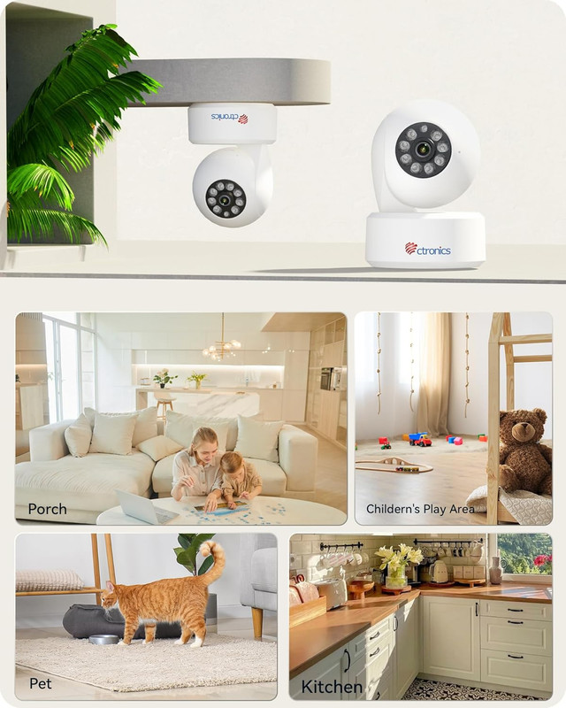 4K Indoor Security Camera, Auto Tracking, Night Vision, AI Detection, 24/7 Recor gallery