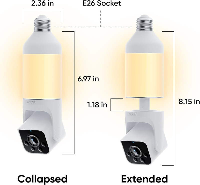 Bulb Cam Security Camera, 2K HD Outdoor Light Bulb Camera, Color Night Vision, D gallery