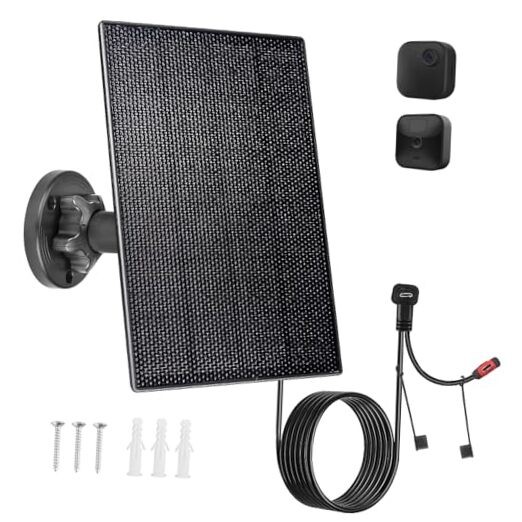 Solar Panel Charger for Blink Camera,3W Solar Kit Build-in 2600mAh