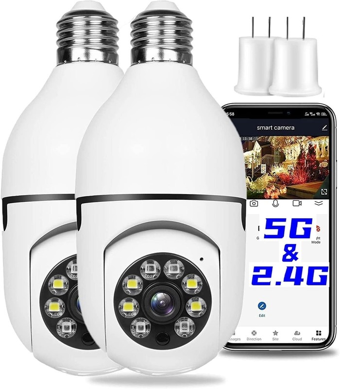 1080P 2-Pack Light Bulb Security Camera - Wireless WiFi with Motion Detection gallery