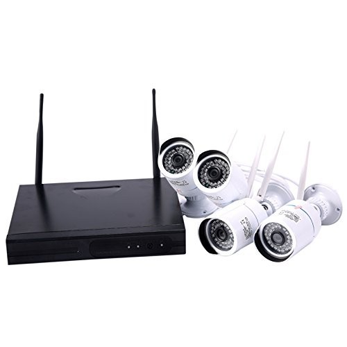 Wireless Video Surveillance Kit 4 Cameras WiFi NVR Full HD Remote Vision