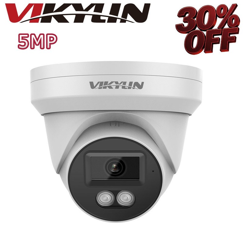 Vikylin Mini Turret IR30M MIC POE 5MP Security IP Camera MD Onvif Outdoor/Indoor
