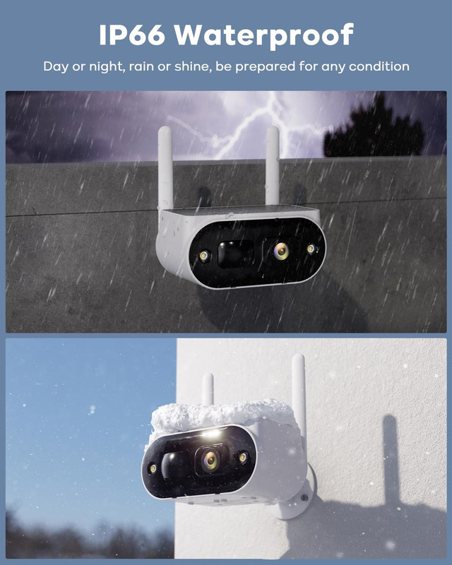 Solar Security Cameras Wireless Outdoor, with 7Inch Touch Monitor NVR 64GB, 4MP/ gallery