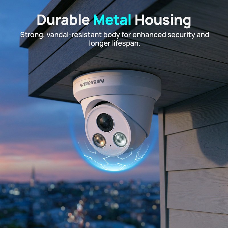 VIKYLIN C82 POE Dual Light Color+IR Wired 8MP 4K IP Camera Microphone Onvif NDAA gallery