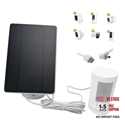 Solar Panel for Ring Camera, 3W Solar Panel Charger Compatible with Ring