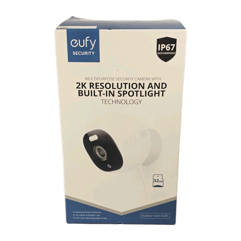 Eufy Outdoor Cam Pro Wired 2K Spotlight Camera White T8441Z21 New Sealed