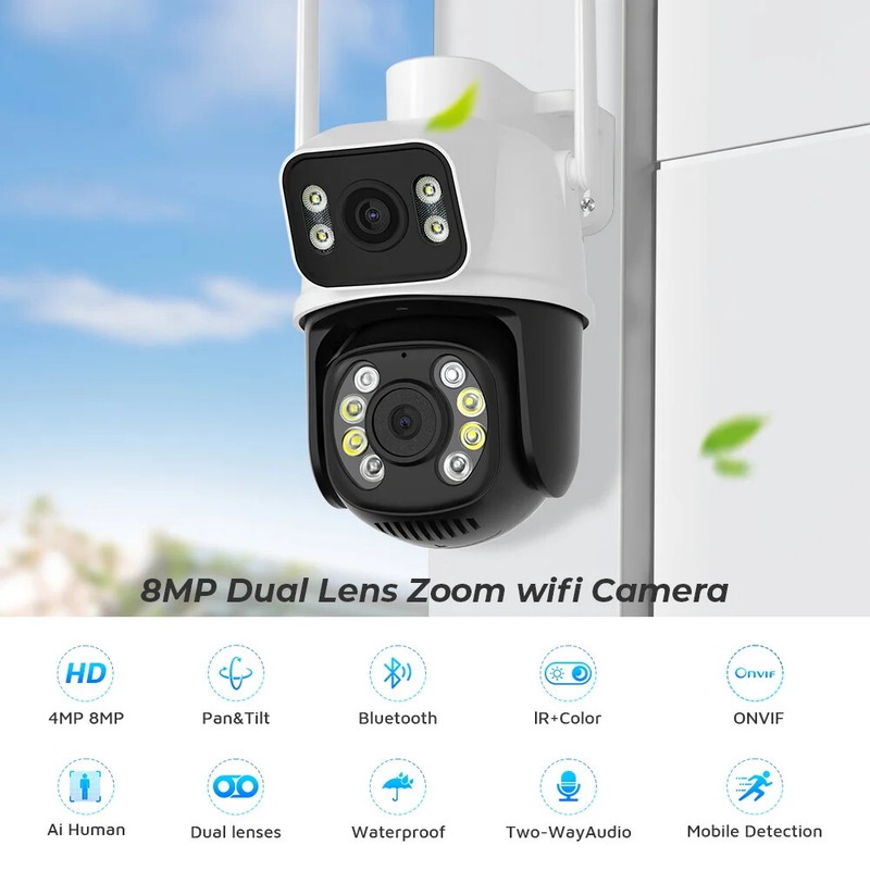 4K 8MP IP Camera PTZ Outdoor Wireless Wifi Human Detect NVR VMS Security Camera gallery