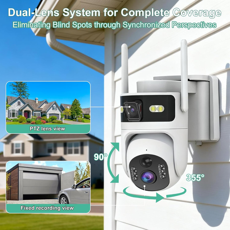 2K Solar Security Camera, 4G LTE, Dual Lens, 180-Day Data, Color Night Vision gallery