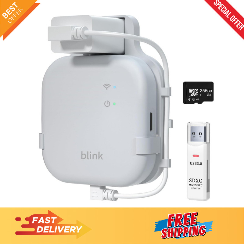 256GB Micro SD Card & Outlet Wall Mount for Blink Sync Module XR with Short C…