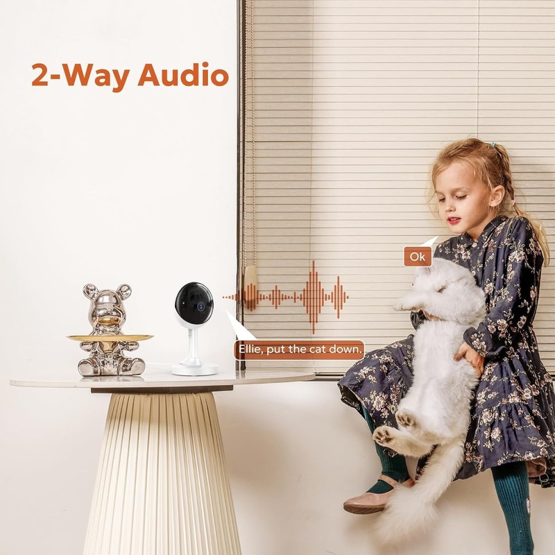 Indoor Security Camera 2K Motion Detection Pet Cam Baby Monitor 2.4 GHz gallery