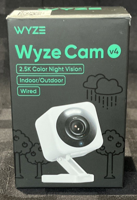 Wyze Cam v4 WYZEC4 2.5K QHD Indoor Outdoor Security Camera White Tested gallery